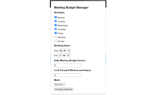 Meeting Budget Manager screenshot 1