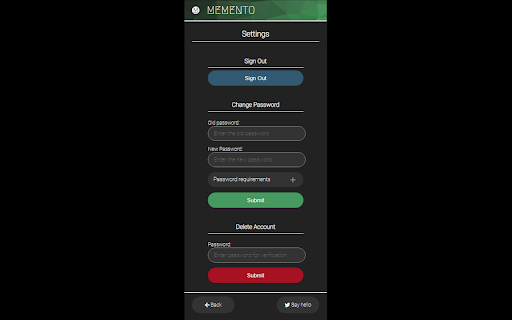 Memento screenshot 1