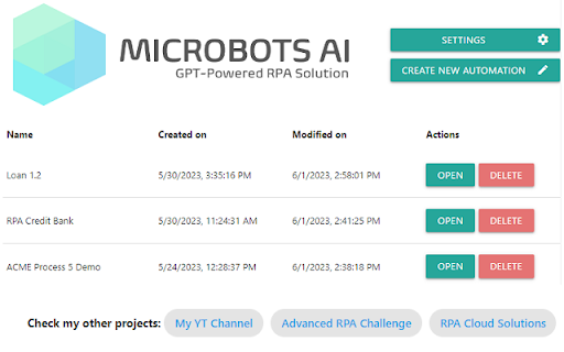 Microbots AI Platform screenshot 1