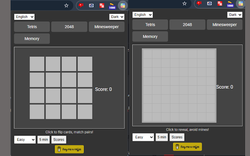 Mini Games Extension screenshot 1