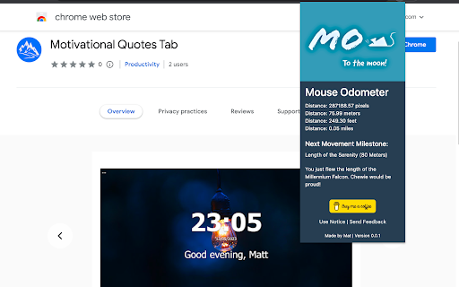 MO - To The Moon! Mouse Odometer screenshot 1