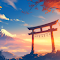 Mount Fuji Torii Autumn Sunset Live Wallpaper logo