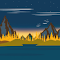 Mountain forests at night logo