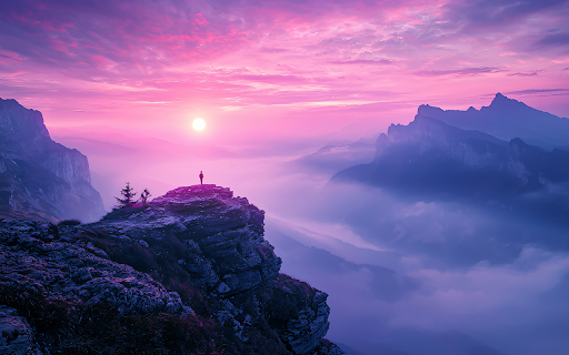 Mountain landscape in the nebula Wallpaper screenshot 1