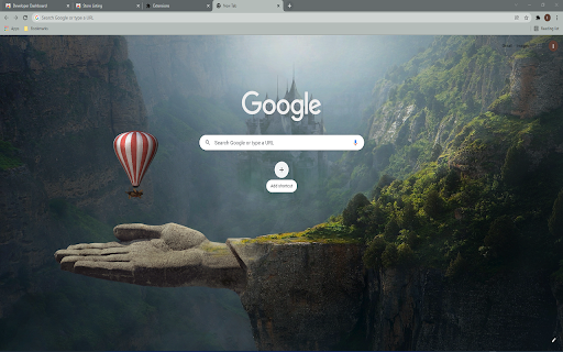 Mountain with hand and ballon theme screenshot 1
