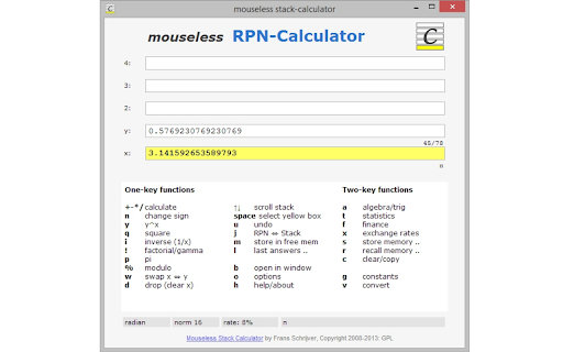 Mouseless Stack-Calculator App screenshot 1