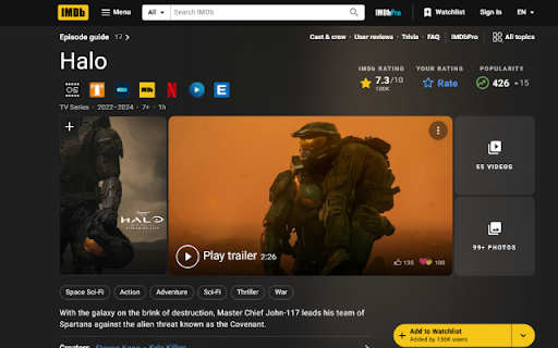 Movie Search Extension on IMDB and TMDB screenshot 1