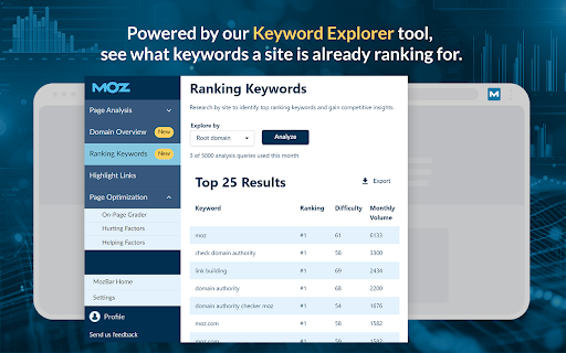 MozBar screenshot 1