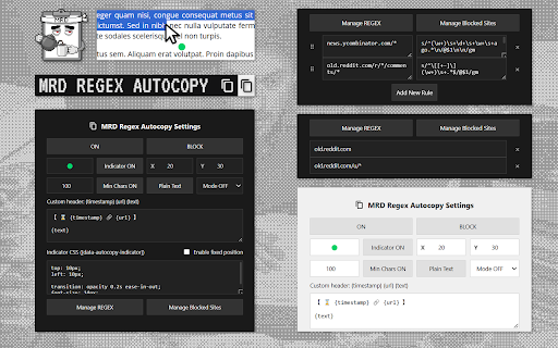 MRD Regex Autocopy screenshot 1