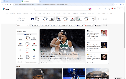 MSN New Tab screenshot 1