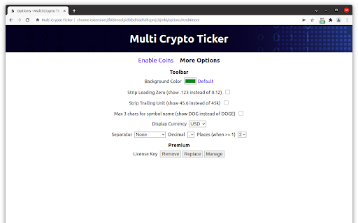 Multi Crypto Ticker - Toolbar price monitor screenshot 1