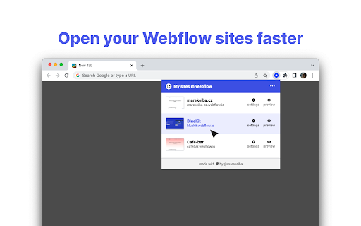 My sites in Webflow screenshot 1