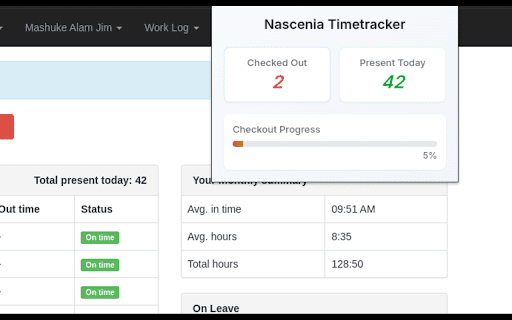 Nascenia Timetracker Checkout Counter screenshot 1