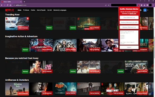 Netflix Watched Marker screenshot 1