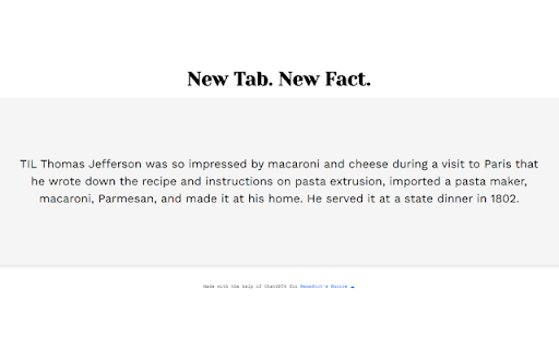 New Tab. New Fact. screenshot 1