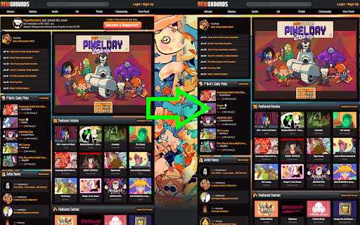 Newgrounds Supporter Notification Remover screenshot 1