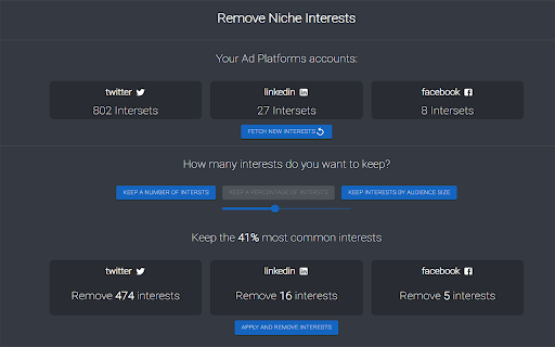 Niche Interest Remover screenshot 1