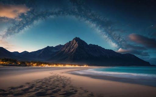 Night Beach under the Mountains screenshot 1