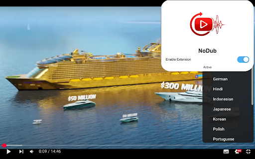 NoDub: Restore Original Audio on YouTube screenshot 1