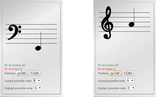 Noppi - note practice program for instruments screenshot 1