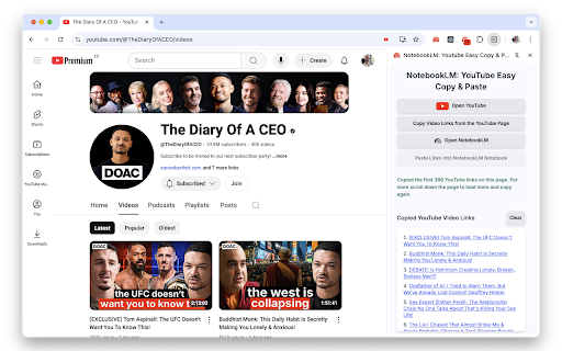 NotebookLM: Youtube Easy Copy & Paste screenshot 1