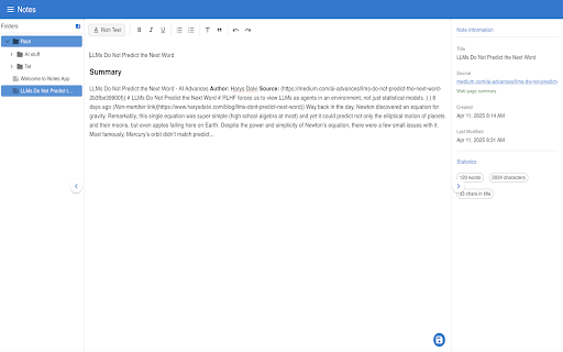 Notes App Summarizer screenshot 1