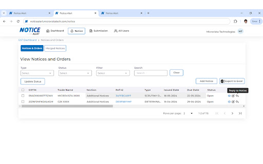 Notice Alert screenshot 1