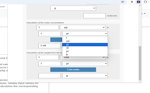 Nucleic Acid Molar Quantity Calculator screenshot 1