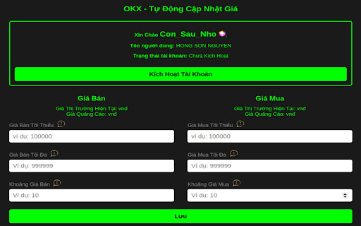 OKX - Auto Update Price Ads | Tự Động Cập Nhật Giá Quảng Cáo screenshot 1