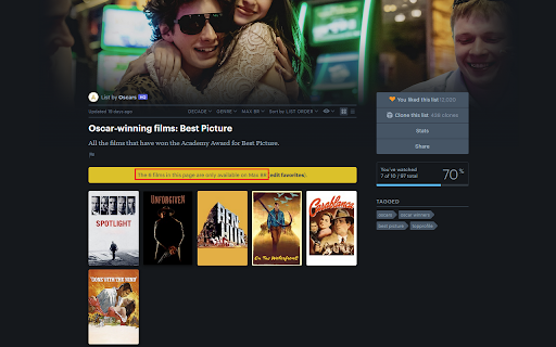 One Service Filter for Letterboxd screenshot 1