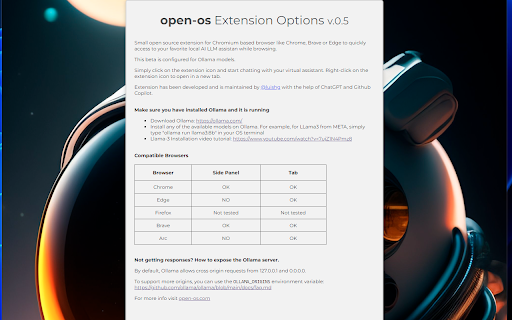 open-os LLM Browser Extension screenshot 1