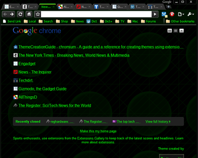 OpticGreen Theme screenshot 1