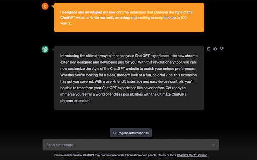 Orange ChatGPT Theme screenshot 1