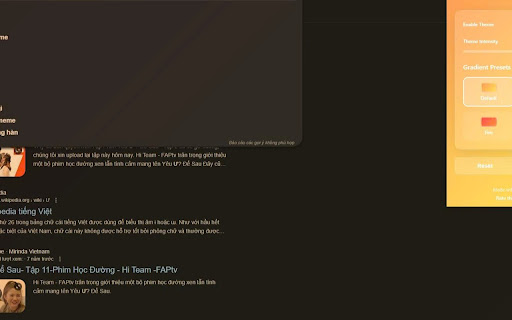 Orange Gradient Theme Browser screenshot 1