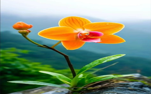 Orange orchid wallpaper screenshot 1