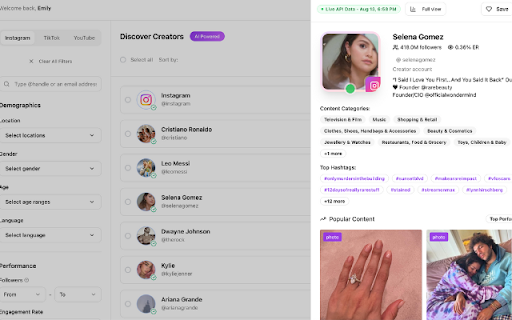 Outfit - Influencer Marketing Assistant screenshot 1