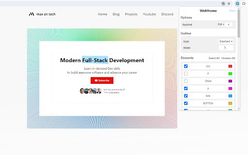 Outline HTML Elements screenshot 1
