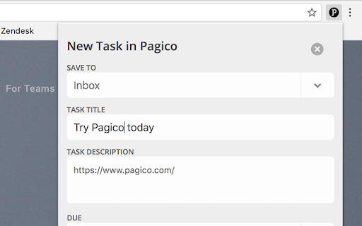 Pagico Browser Extension screenshot 1