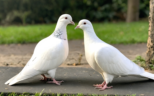 Pair of white pigeons screenshot 1