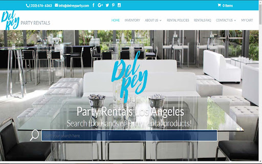 Party rental catalog screenshot 1