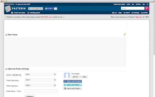 Pastebin standalone screenshot 1