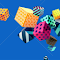 Patterned Floating Cubes logo