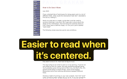 Paul Graham Reader Mode screenshot 1