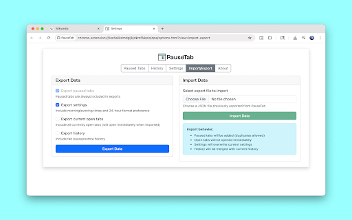 PauseTab screenshot 1