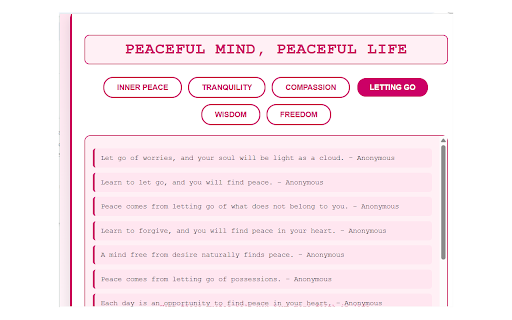 Peaceful Mind, Peaceful Life screenshot 1