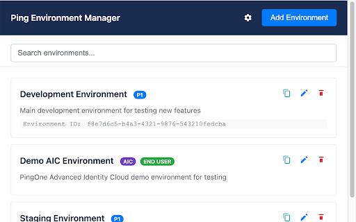 Ping Environment Manager screenshot 1