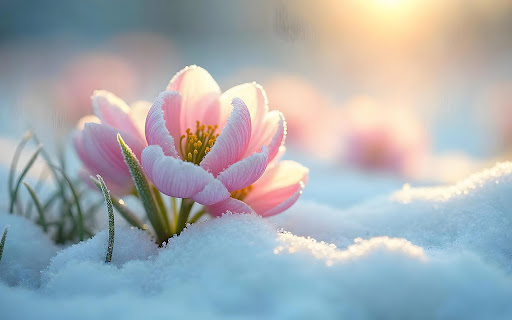 pink flower snow screenshot 1