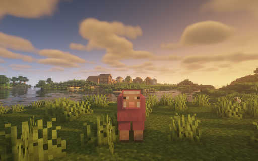 Pink sheep from minecraft screenshot 1