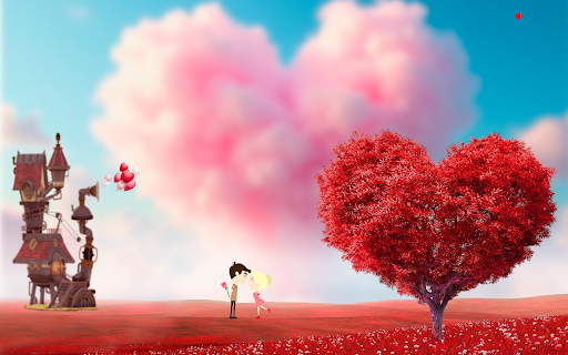 Pink tree and pink clouds screenshot 1