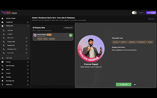 Pitch2Perfect: AI Roleplay and Coaching on the fly screenshot 1